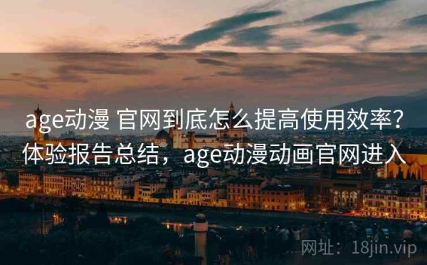 age动漫 官网到底怎么提高使用效率？体验报告总结，age动漫动画官网进入
