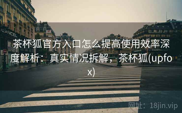 茶杯狐官方入口怎么提高使用效率深度解析：真实情况拆解，茶杯狐(upfox)