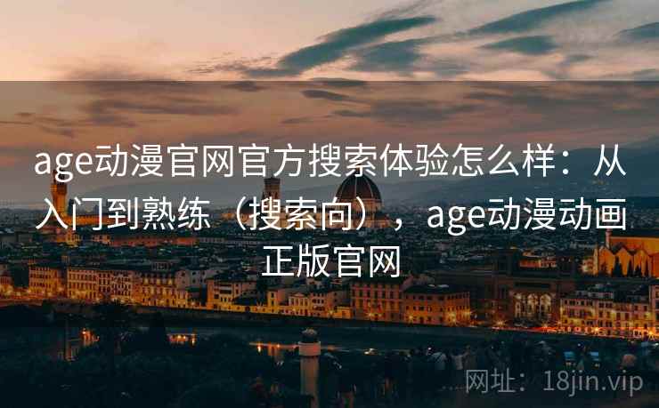 age动漫官网官方搜索体验怎么样：从入门到熟练（搜索向），age动漫动画正版官网
