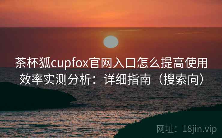 茶杯狐cupfox官网入口怎么提高使用效率实测分析：详细指南（搜索向）