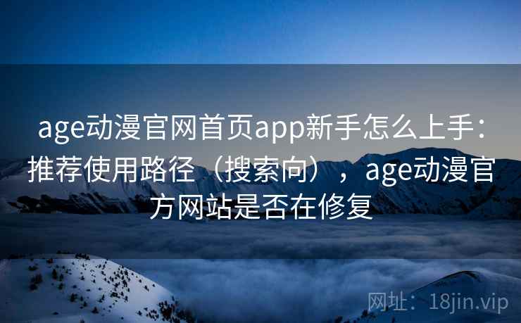 age动漫官网首页app新手怎么上手：推荐使用路径（搜索向），age动漫官方网站是否在修复