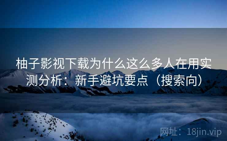 柚子影视下载为什么这么多人在用实测分析：新手避坑要点（搜索向）