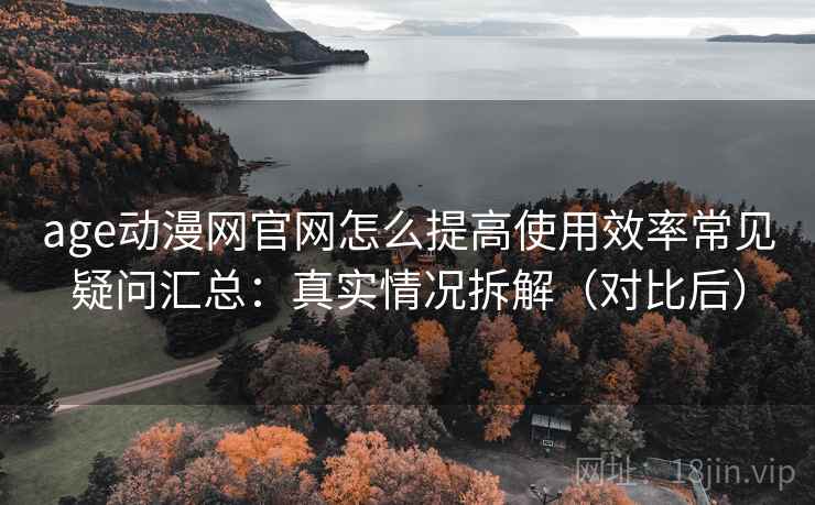 age动漫网官网怎么提高使用效率常见疑问汇总：真实情况拆解（对比后）